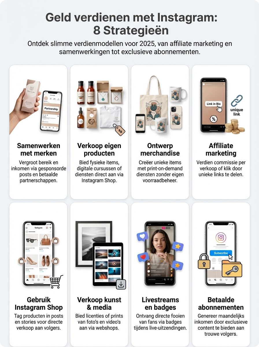 Geld verdienen met Instagram: 9 slimme manieren voor 2025